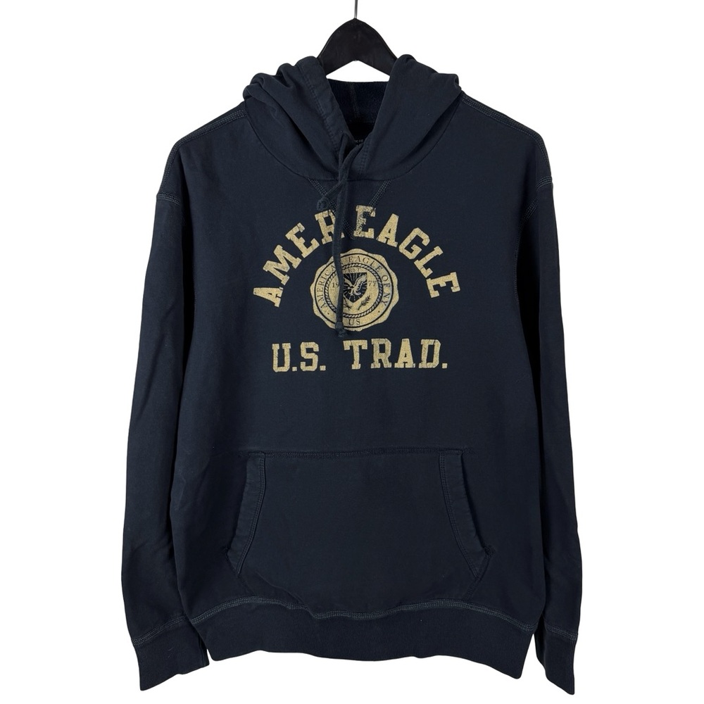 Mens Y2K American Eagle Outfitters Streetwear Mall Core Blue Hoodie Size L